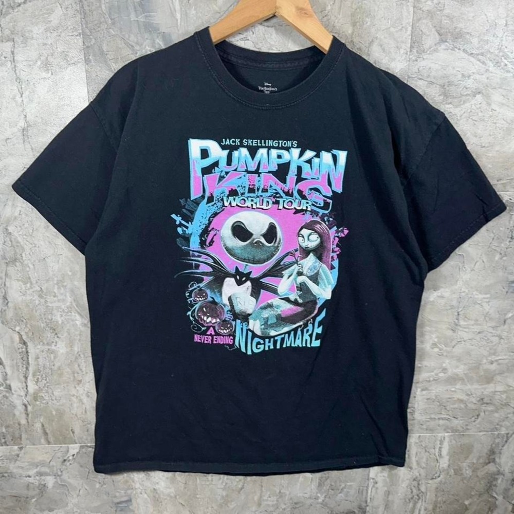 DISNEY PUMPKIN KING JACK SKELLINGTON WORLD TOUR MENS T SHIRT Size XL #punk #goth